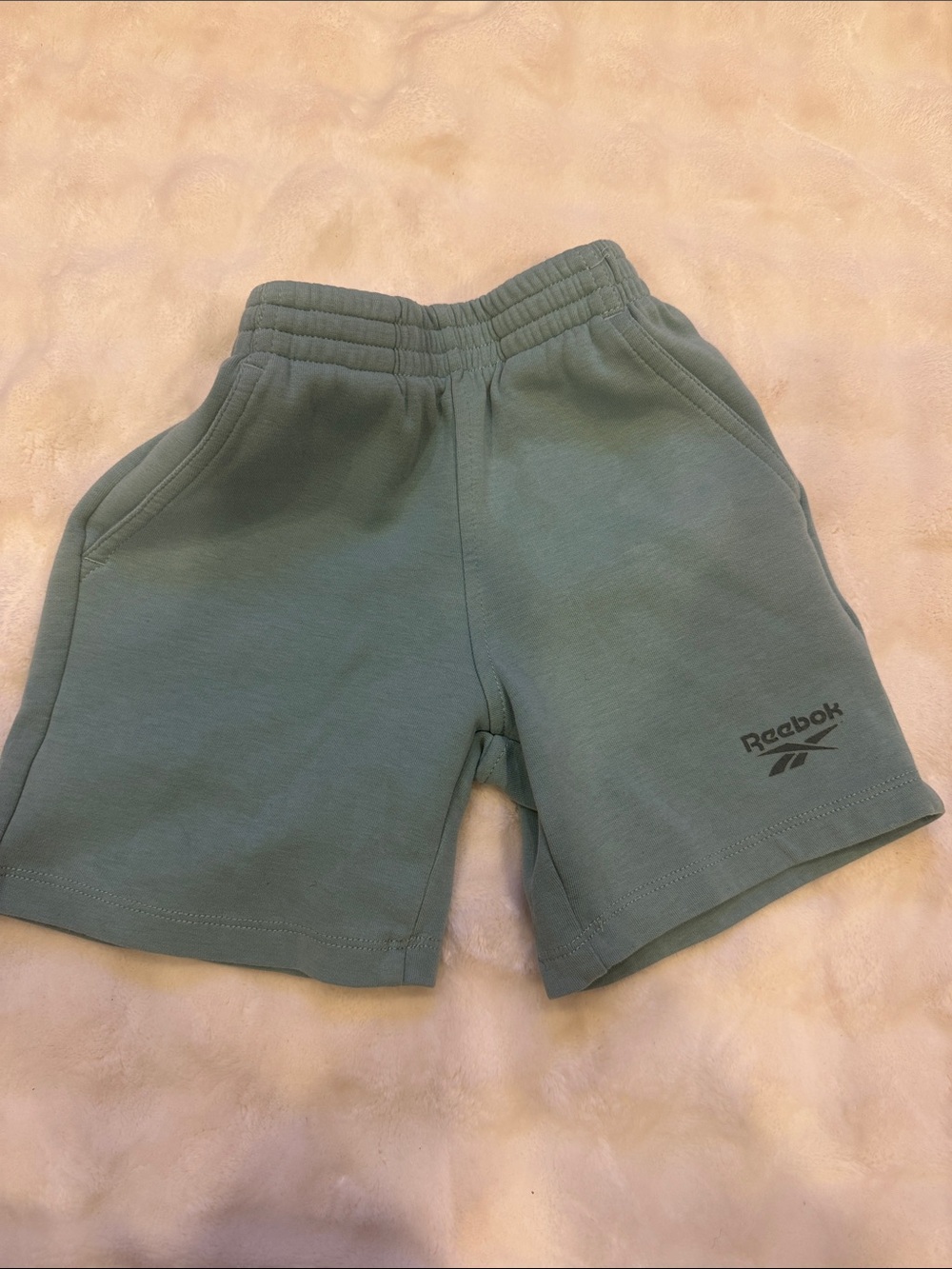 Reebok Kids Sage Green Logo Athletic Shorts